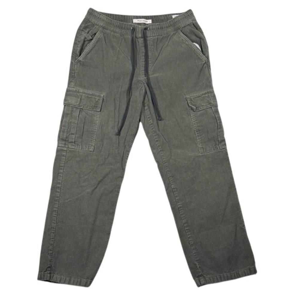 PacSun Loose Cargo Corduroy Pants Olive Green Elastic Drawstring Womens Small